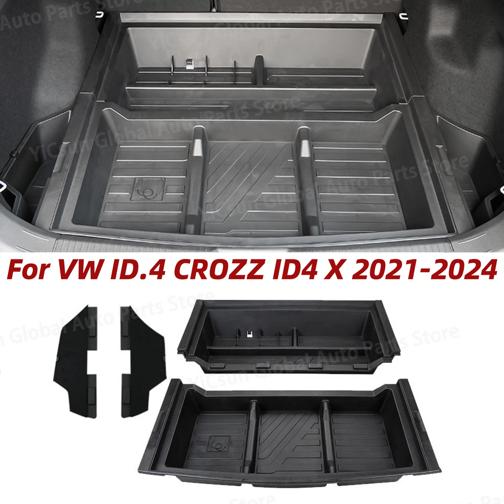 Car Rear Trunk Bottom Storage Box Organizer For VW ID.4 CROZZ ID4 X