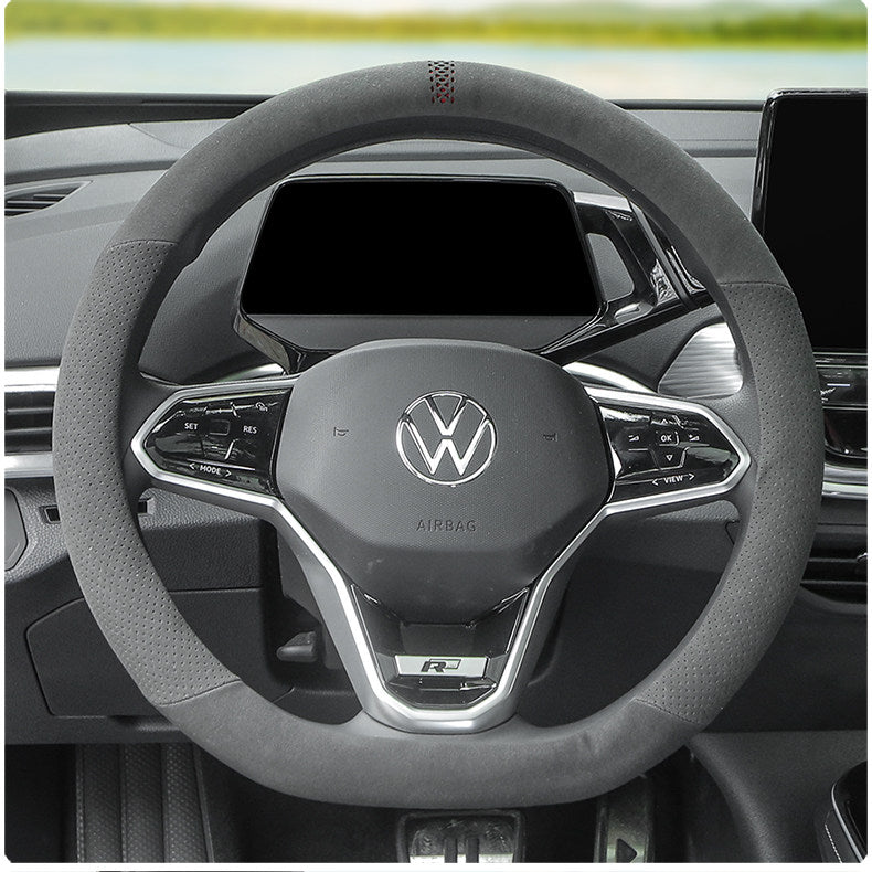VW ID.3 ID.4 ID.6 ID.7 Suede Leather Steering Wheel Cover