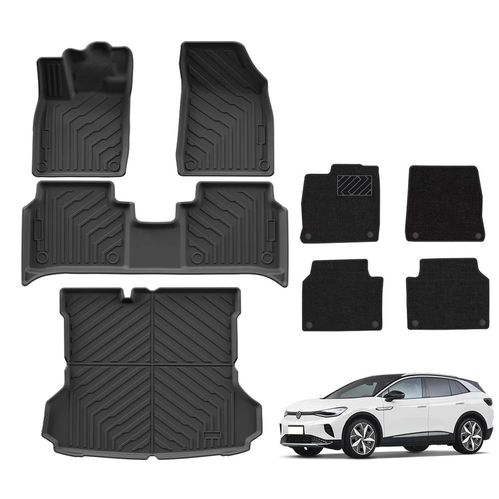VW ID.4 & CROZZ TPE Floor Mats Rear Trunk Pads
