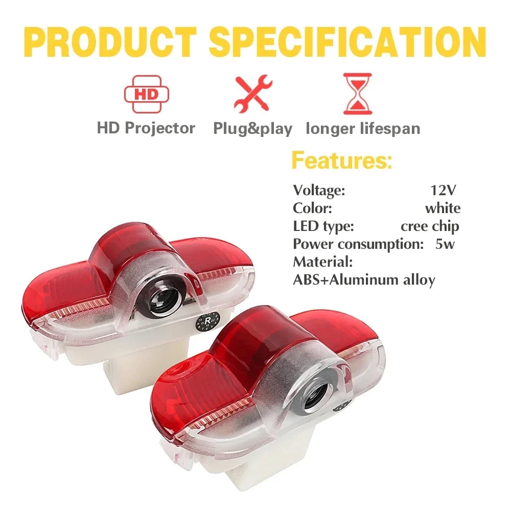 VW Golf 3, Golf 4, Caddy MK3, Beetle, Jetta MK4, Sharan, and Bora Door Puddle Welcome Light
