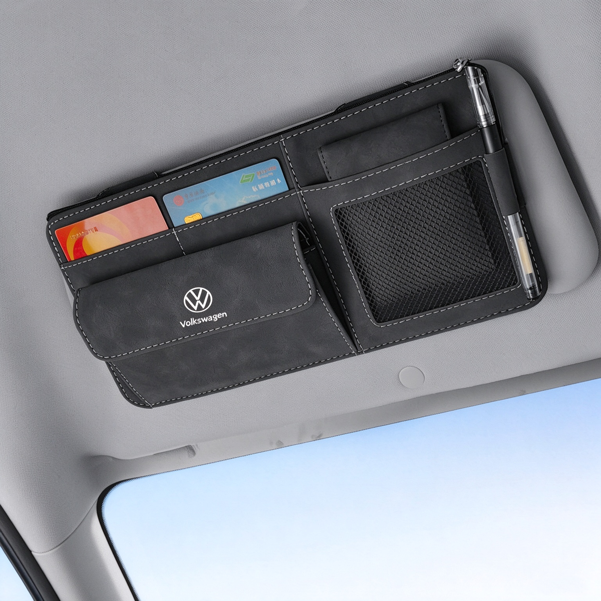 VW ID.3 ID.4 ID.6 Sun Visor Organizer Glasses Card Holder