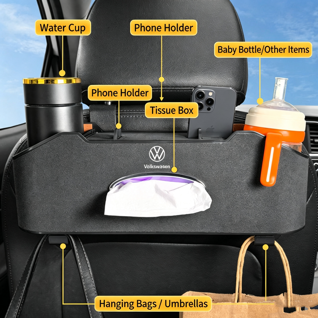 Car Storage Box for Volkswagen ID.3 ID.4 ID.6 Rear Seat Organizer