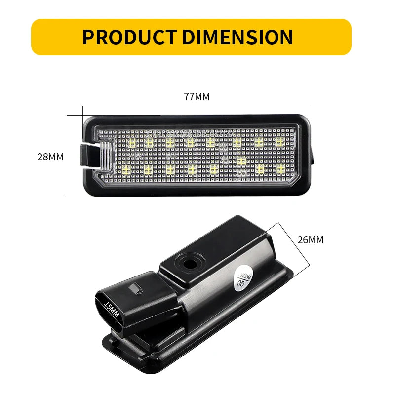 VW Polo 6N2/9N/6R/6C 2pcs LED License Plate Light