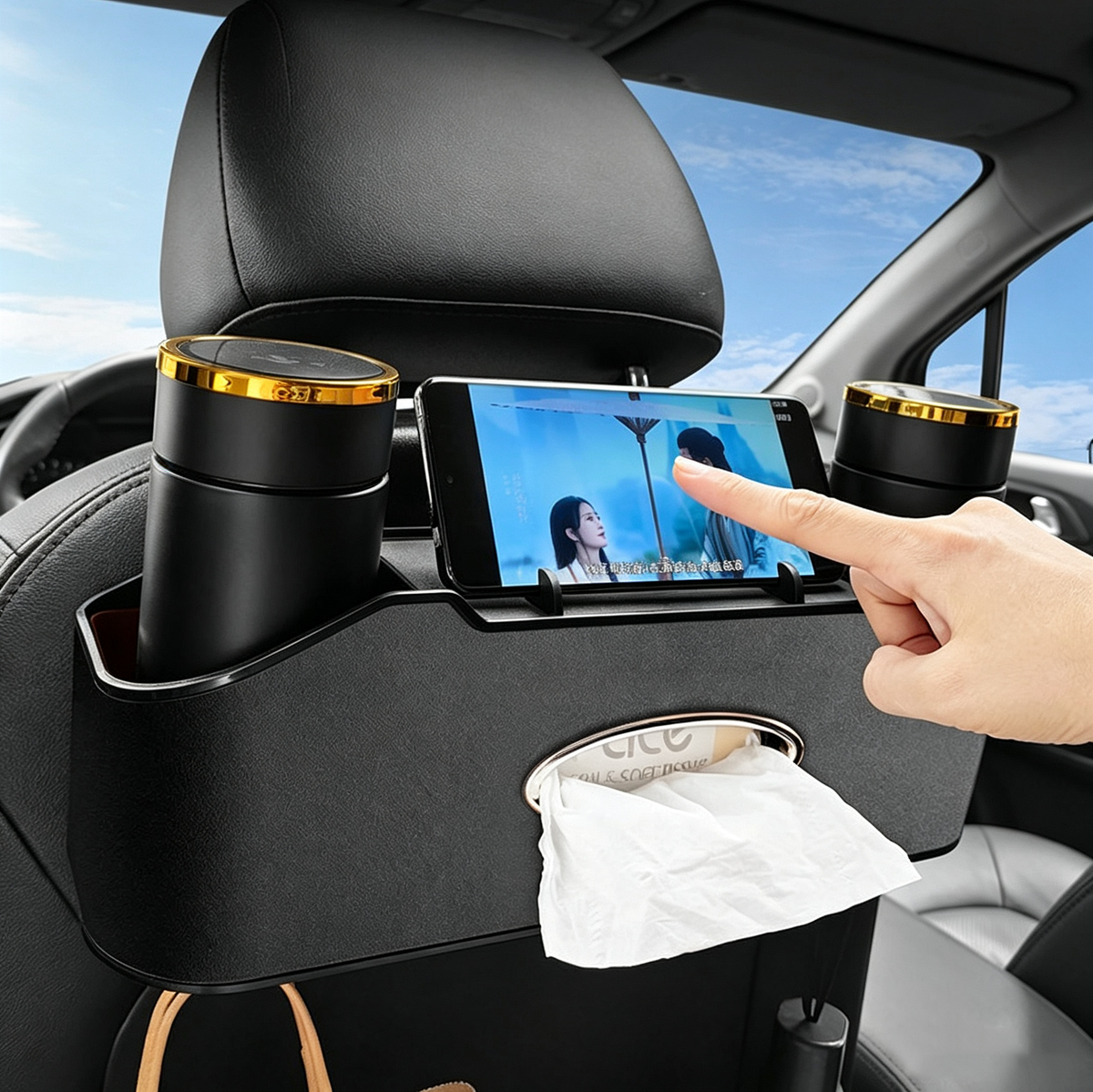 Car Storage Box for Volkswagen ID.3 ID.4 ID.6 Rear Seat Organizer