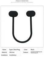 Waterproof Silicone Type C Port Cover for Volkswagen ID.3