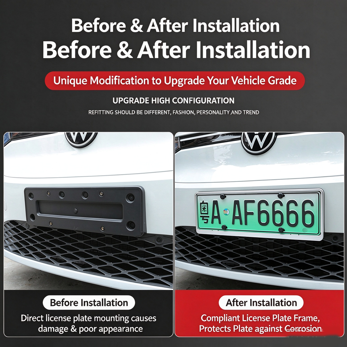VW ID.3 ID.4 ID.6 ID.7 License Plate Frame