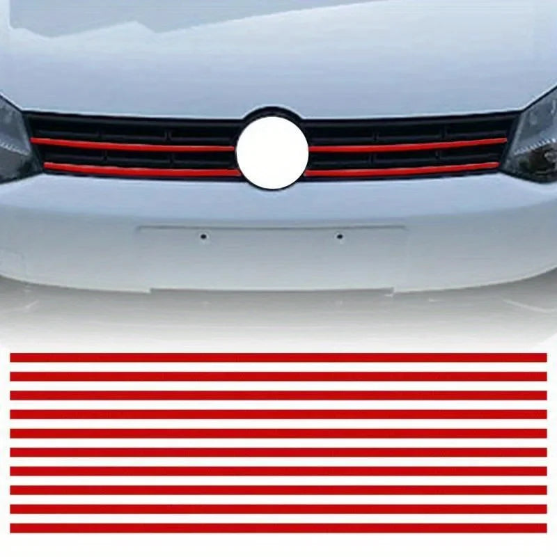 Red Reflective Strips  Car Hood Grille Decor Stickers