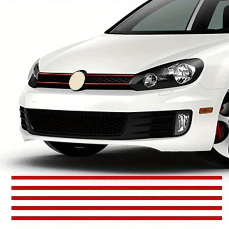 Red Reflective Strips  Car Hood Grille Decor Stickers