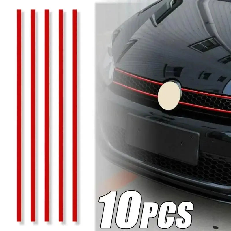Red Reflective Strips  Car Hood Grille Decor Stickers