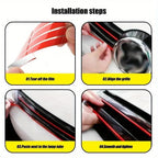 Red Reflective Strips  Car Hood Grille Decor Stickers