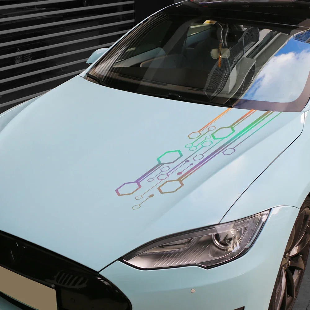 VW ID Seat Hexagon Stripes Car Hood Sticker Decal