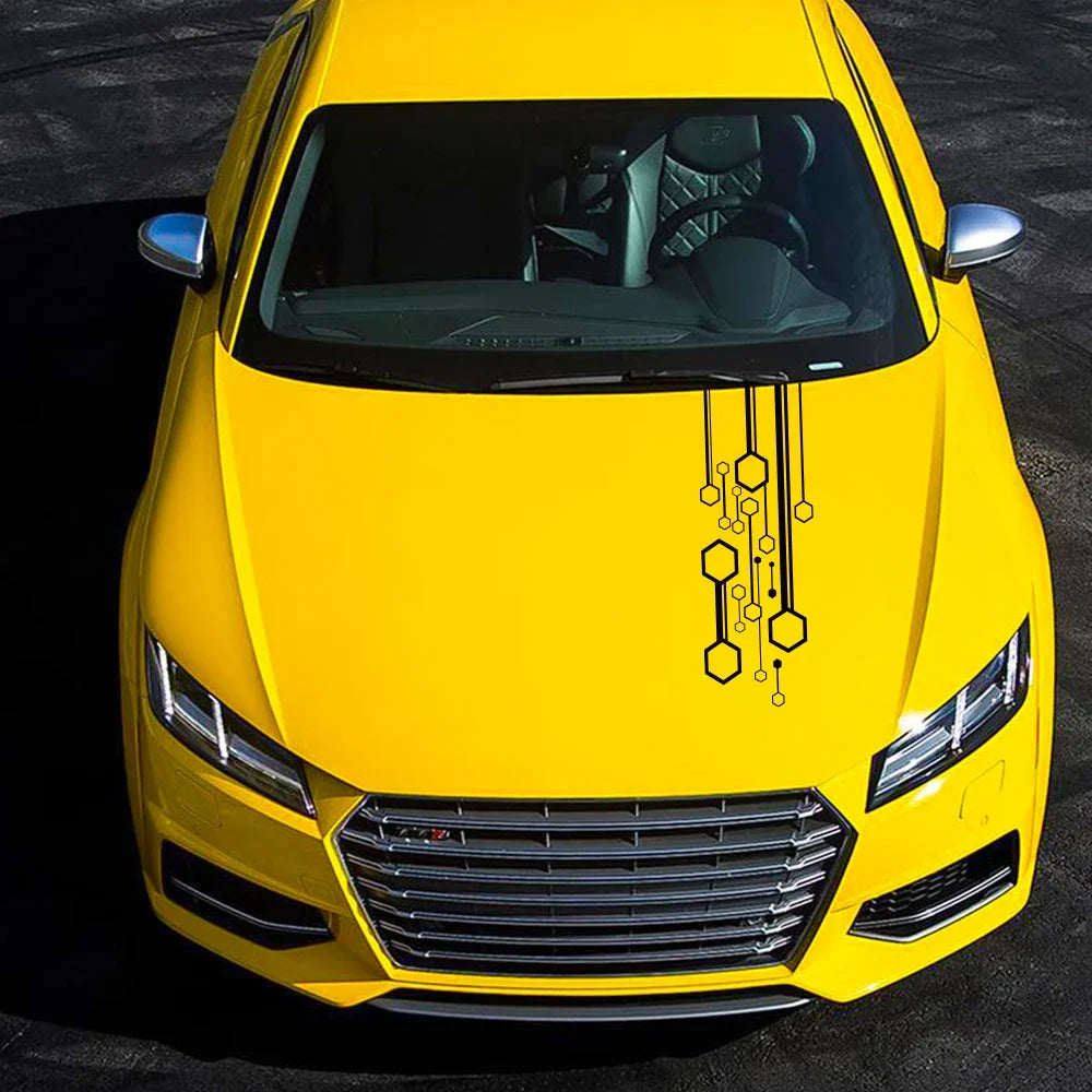 VW ID Seat Hexagon Stripes Car Hood Sticker Decal