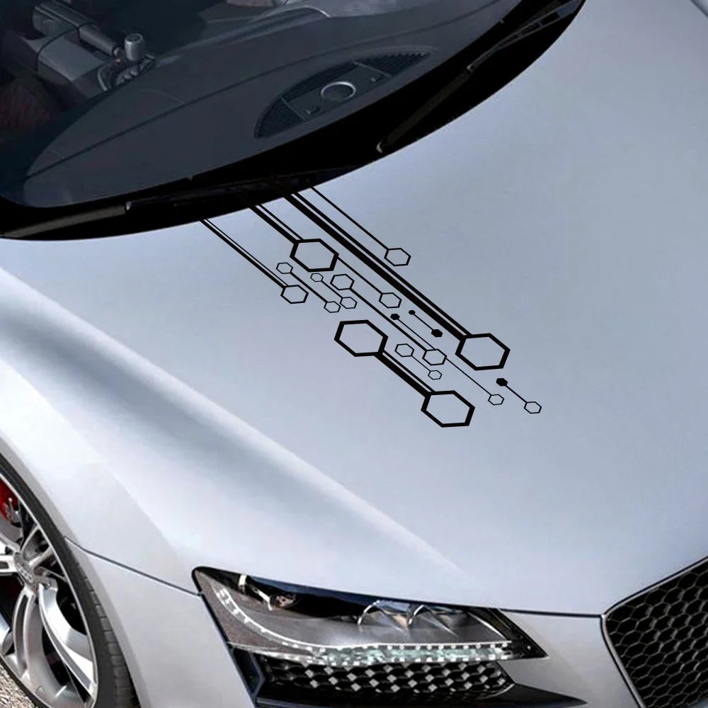 VW ID Seat Hexagon Stripes Car Hood Sticker Decal