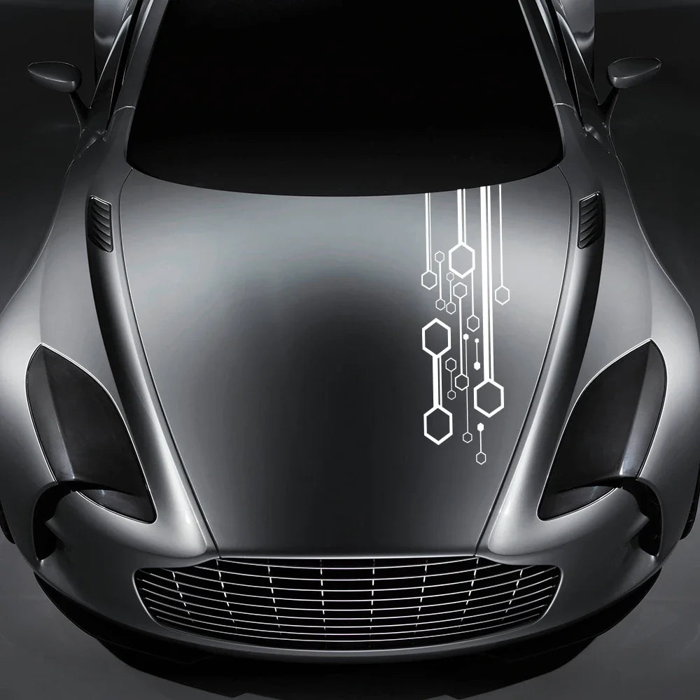 VW ID Seat Hexagon Stripes Car Hood Sticker Decal