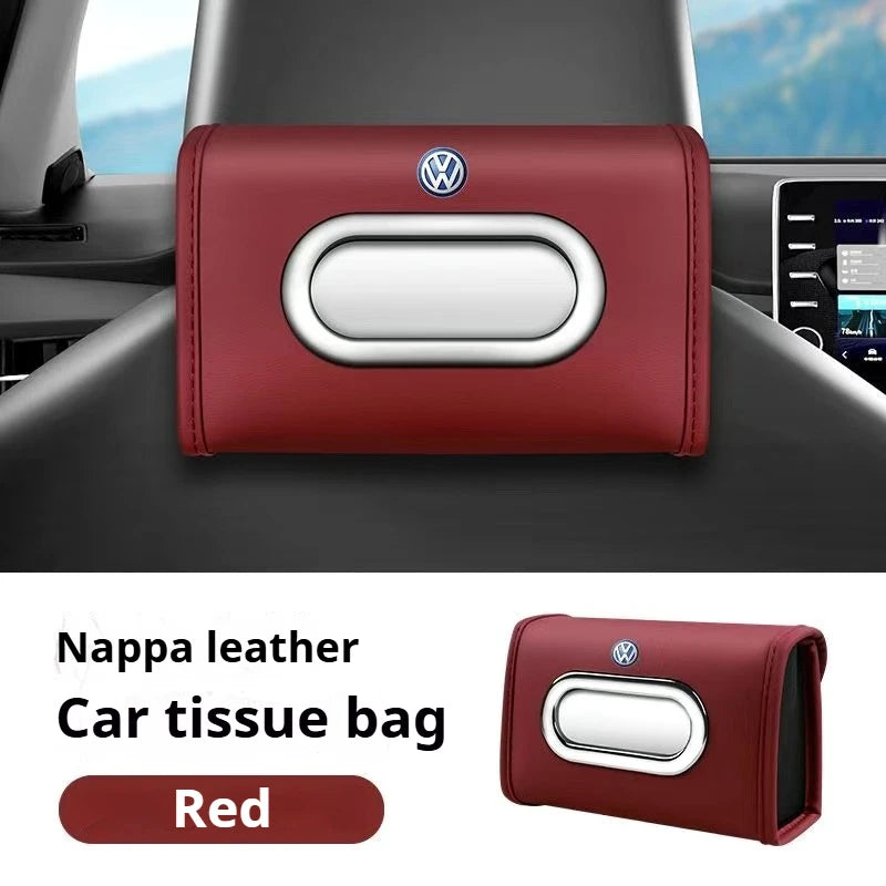 VW GTI Passat Polo Golf 3 Jetta Tiguan Multi-Functional Leather Car Tissue Box