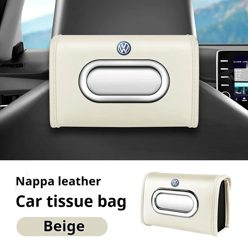 VW GTI Passat Polo Golf 3 Jetta Tiguan Multi-Functional Leather Car Tissue Box
