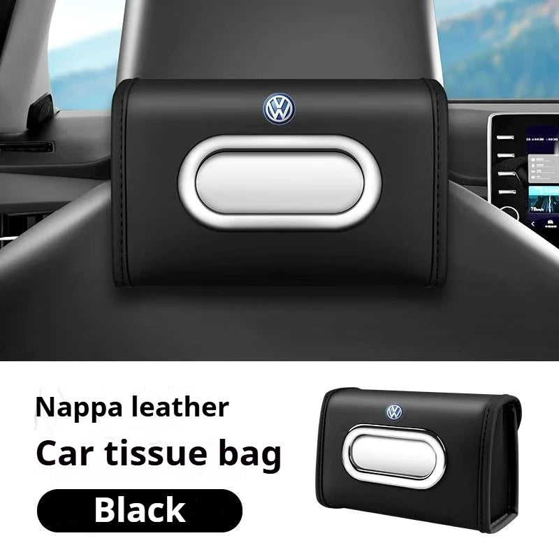 VW GTI Passat Polo Golf 3 Jetta Tiguan Multi-Functional Leather Car Tissue Box