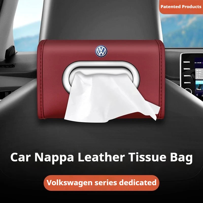 VW GTI Passat Polo Golf 3 Jetta Tiguan Multi-Functional Leather Car Tissue Box
