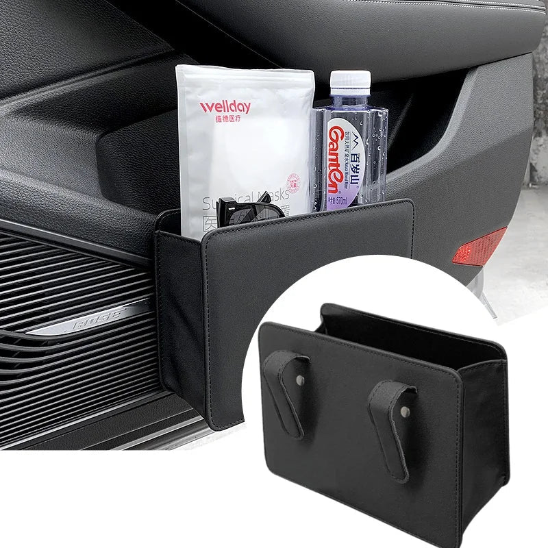 Foldable Leather Trash Bin Storage Organizer Box