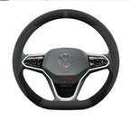 Suede Car Steering Wheel Cover for Volkswagen ID.7 Pro GTX ID.BUZZ
