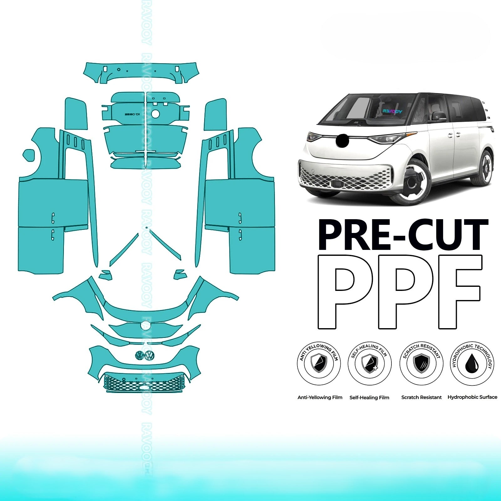 Full Vehicle Clear Bra Precut PPF Paint Protection Film For Volkswagen ID Buzz
