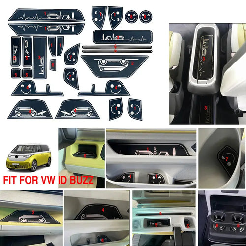 26pcs Non-Slip Car Cup Coaster Slot Pad for Volkswagen VW ID. Buzz