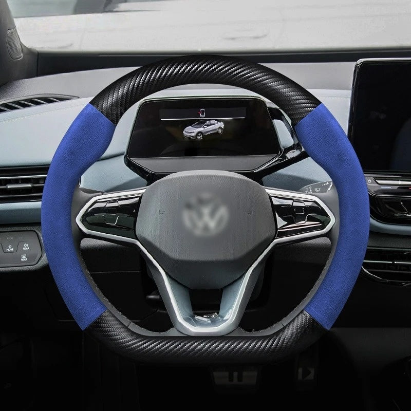Carbon Fiber Car Steering Wheel Cover For VW ID.2, ID.3, ID.4, ID.5, ID.6, ID.7, Crozz, PRO, X, BUZZ