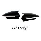 VW ID4 ID5 Black Horn Rearview Mirror Cover with Lane Hole