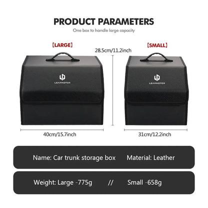 Leather Car Trunk Fold Organizer Bag For Leapmotor C11 T03 S01 C10 - Leapmotor Accessories