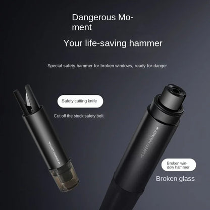 2-in-1 Car Safety Hammer Window Glass Breaker Seat Belt Cutter